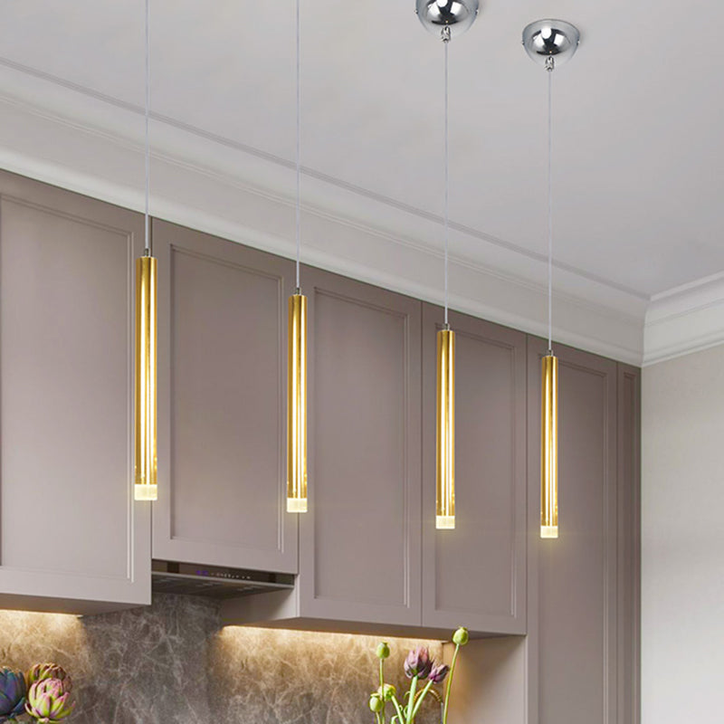 Minimalisme LED cylindrique Light Light moderne style Long Strip Éclairage de bande avec abat-jour en cristal