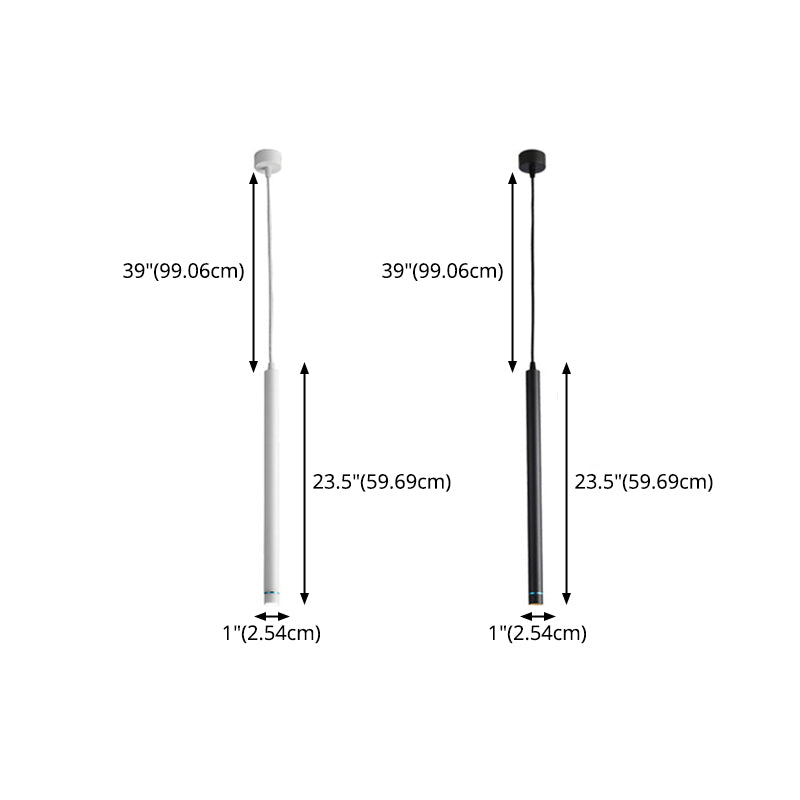 Minimalist Stick Shaped LED Downlight Aluminum Dining Room Suspension Pendant Light