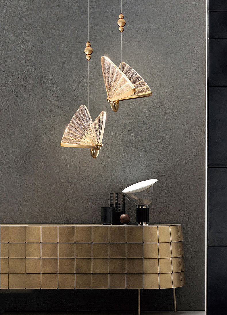 8.6 "brede acryl vlinder hangend licht leuntstijl eenvoud verlichtingsarmatuur voor coffeeshop restaurant