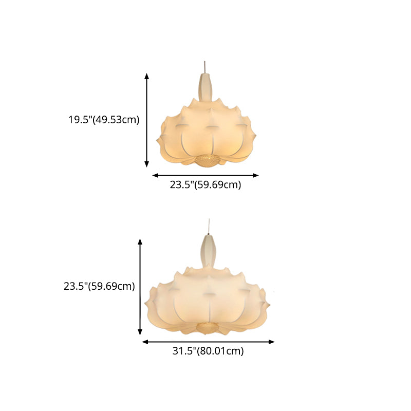 Onregelmatige gevormde zijden hanger lamp postmodern 1 bol witte ophanging licht voor woonkamer