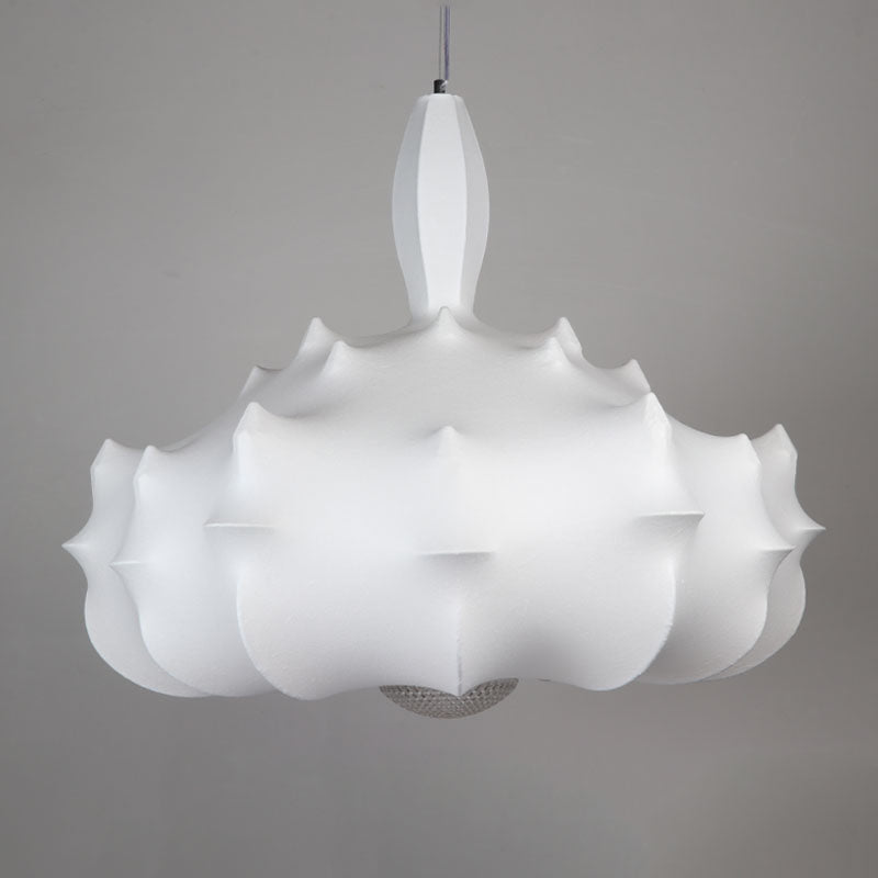 Onregelmatige gevormde zijden hanger lamp postmodern 1 bol witte ophanging licht voor woonkamer