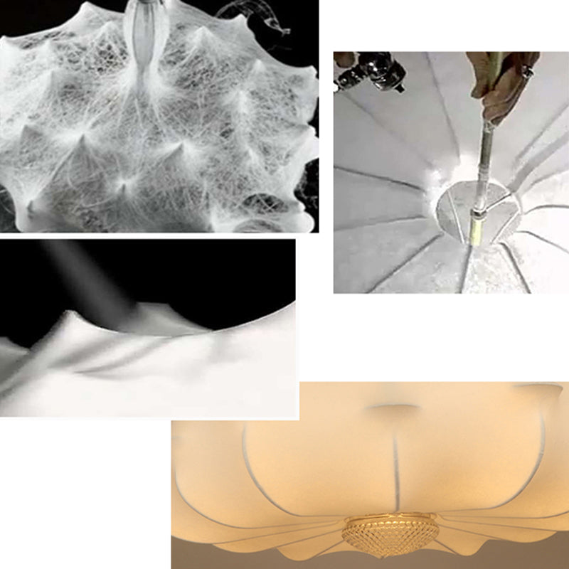 Onregelmatige gevormde zijden hanger lamp postmodern 1 bol witte ophanging licht voor woonkamer