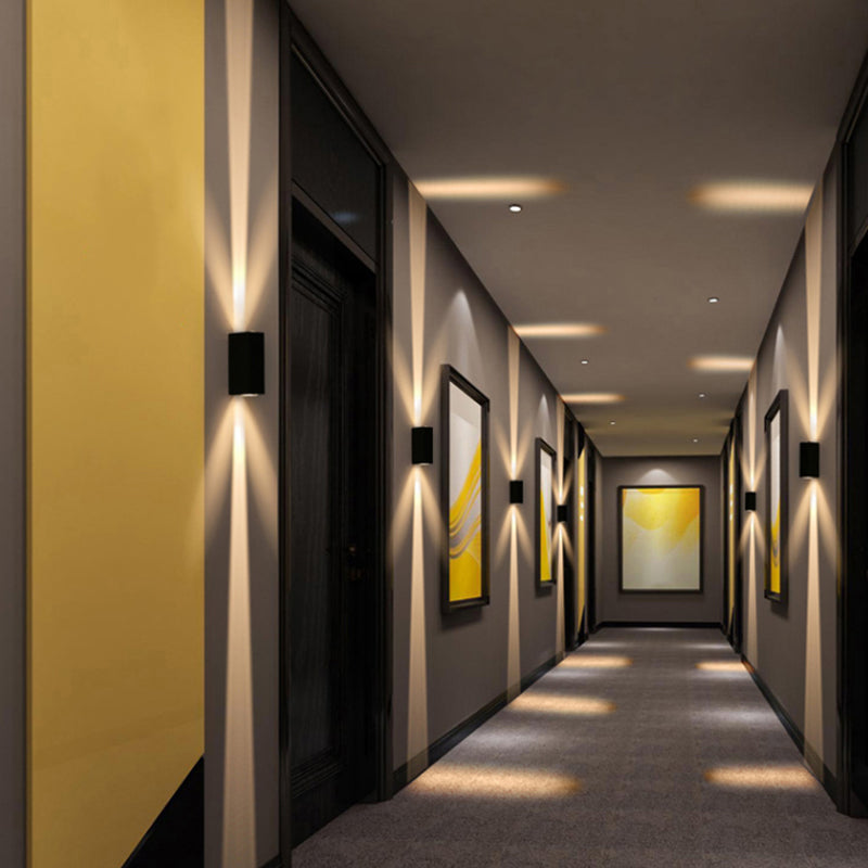 Sombra rectangular arriba y abajo de la pared LED aplanos modernos de estilo minimalista de metal de estilo minimalista