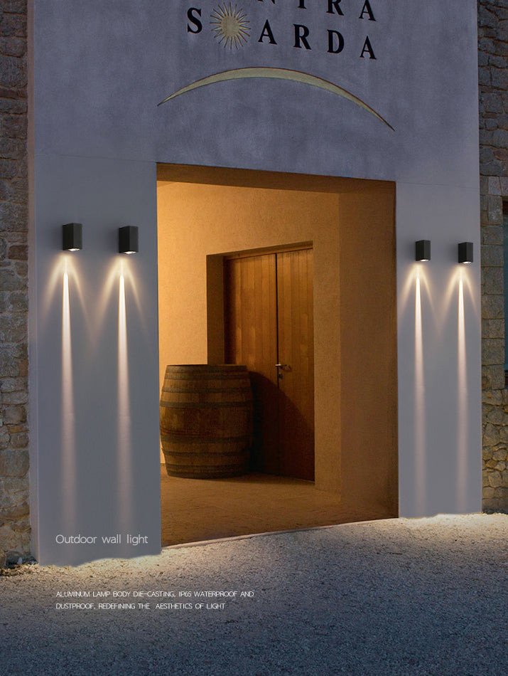 Sombra rectangular arriba y abajo de la pared LED aplanos modernos de estilo minimalista de metal de estilo minimalista