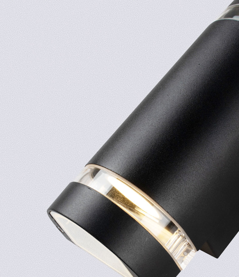 2-Lights Up & Down Lighting Cylindrical Wall Sconce 9" H Garden Corridor Lighting Fixture in Black