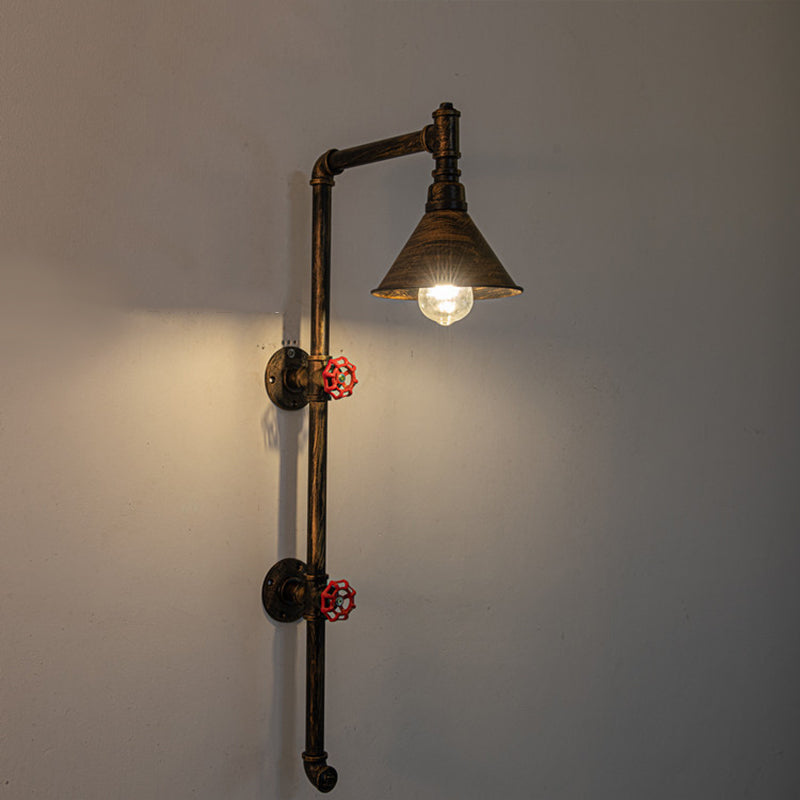 Industrial Retro Water Pipe Wall Mounted Light Fixture Metal Sconce Lights
