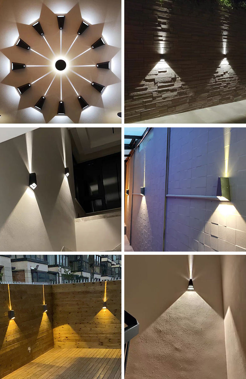 Modern Minimalist Style Geometric Up and Down LED Wall Sconce Metal Sconces