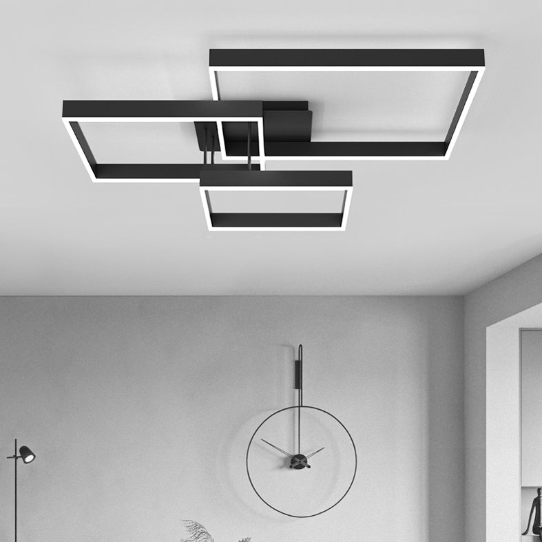 Luz empotrada LED moderna para sala de estar, luz acrílica geométrica de 3 luces montada en el techo