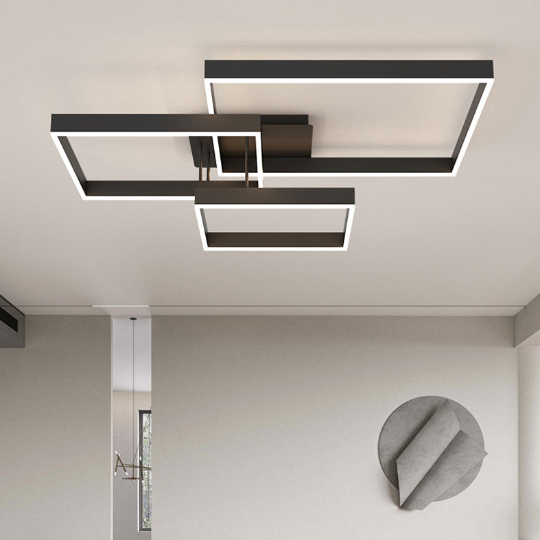 Luz empotrada LED moderna para sala de estar, luz acrílica geométrica de 3 luces montada en el techo