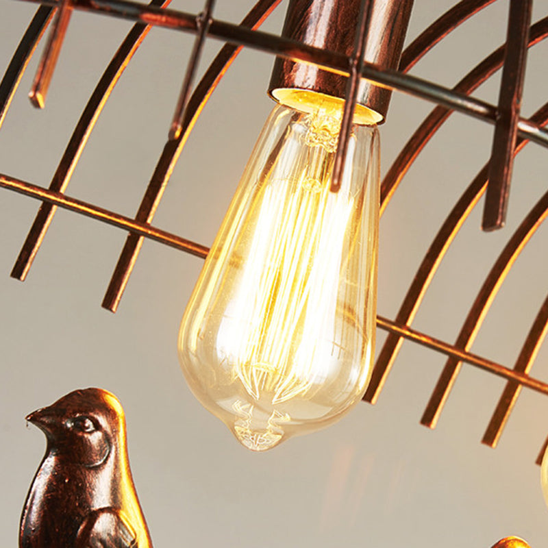 Luce a sospensione dell'isola a 4 luci in stile industriale in ferro battuto a sospensione per luogo commerciale