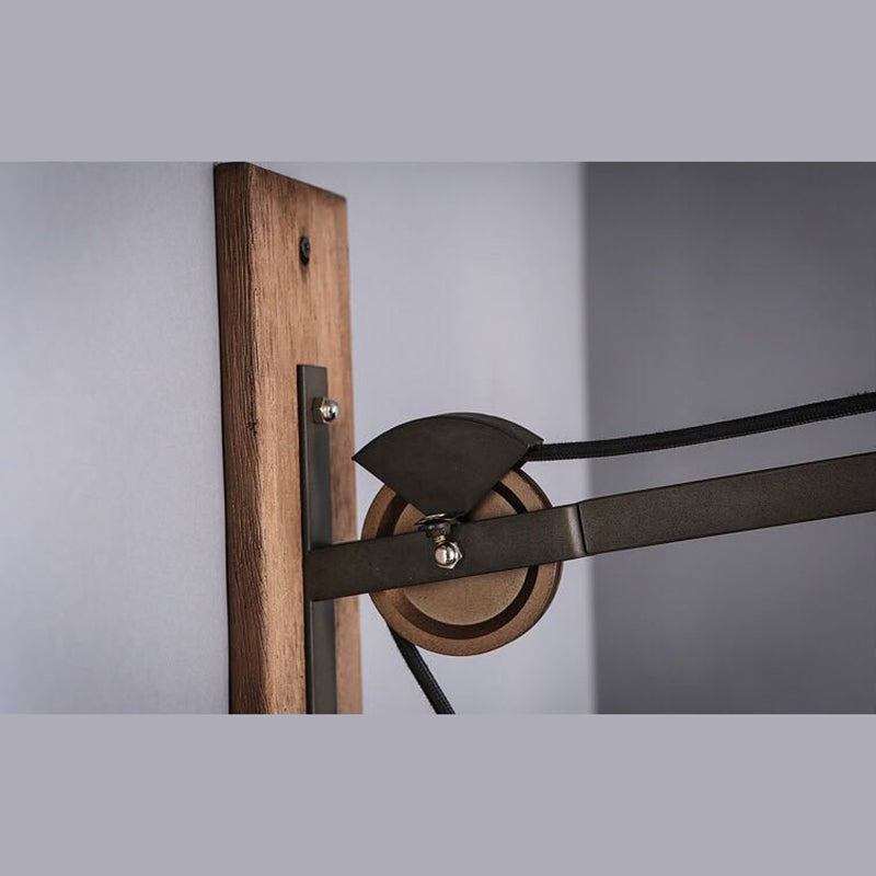 Industrial Style Bowl Shade Lesen Wandlampe 1-Licht Metall Wandleuchte mit Riemenscheibe in Schwarz