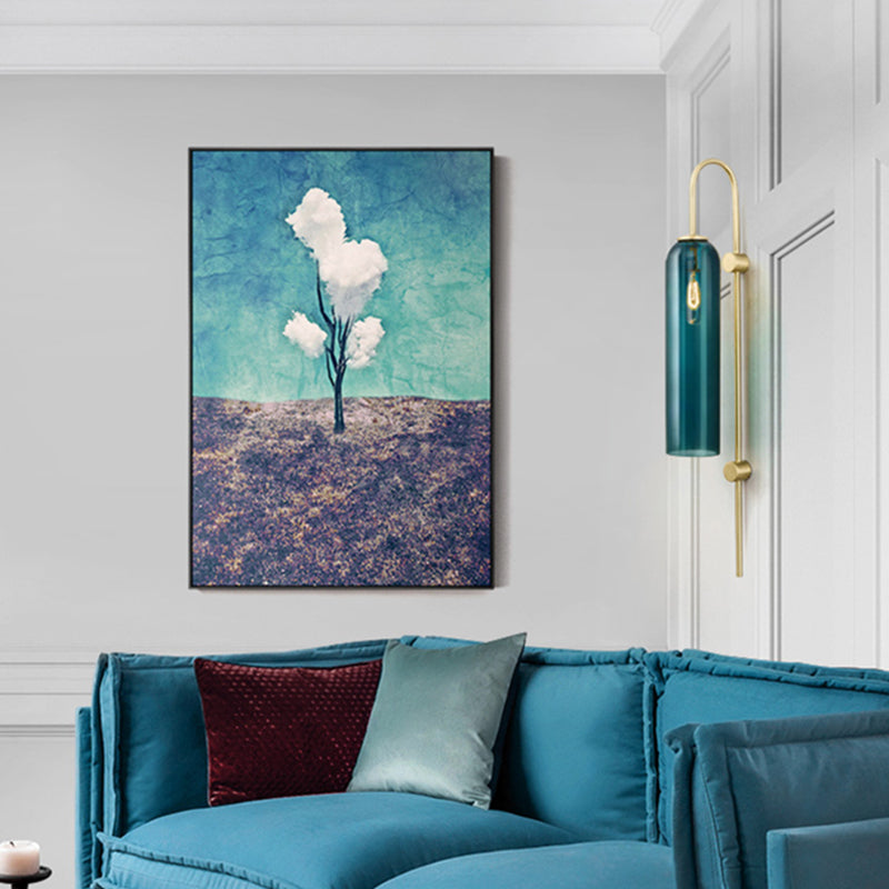 Gooseneck Wall Lighting Fixture Modern Style Glass Wall Light Sconce for Living Room