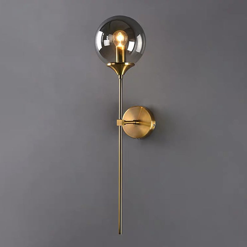 Contemporary-Style Pencil Arm Wall Sconce Lighting Glass Bedroom Sconce Light Fixture