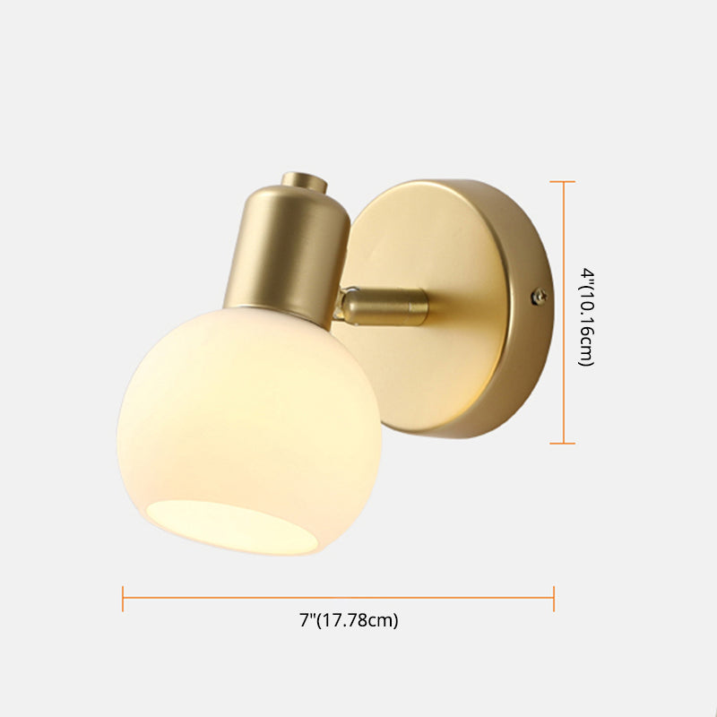 Lampada a parete in stile minimalista Light Aibrowture White Ball Wall Sconce Light With Glass Shade