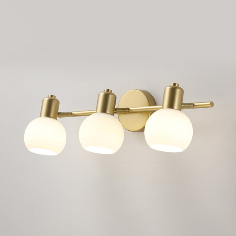 Lampada a parete in stile minimalista Light Aibrowture White Ball Wall Sconce Light With Glass Shade