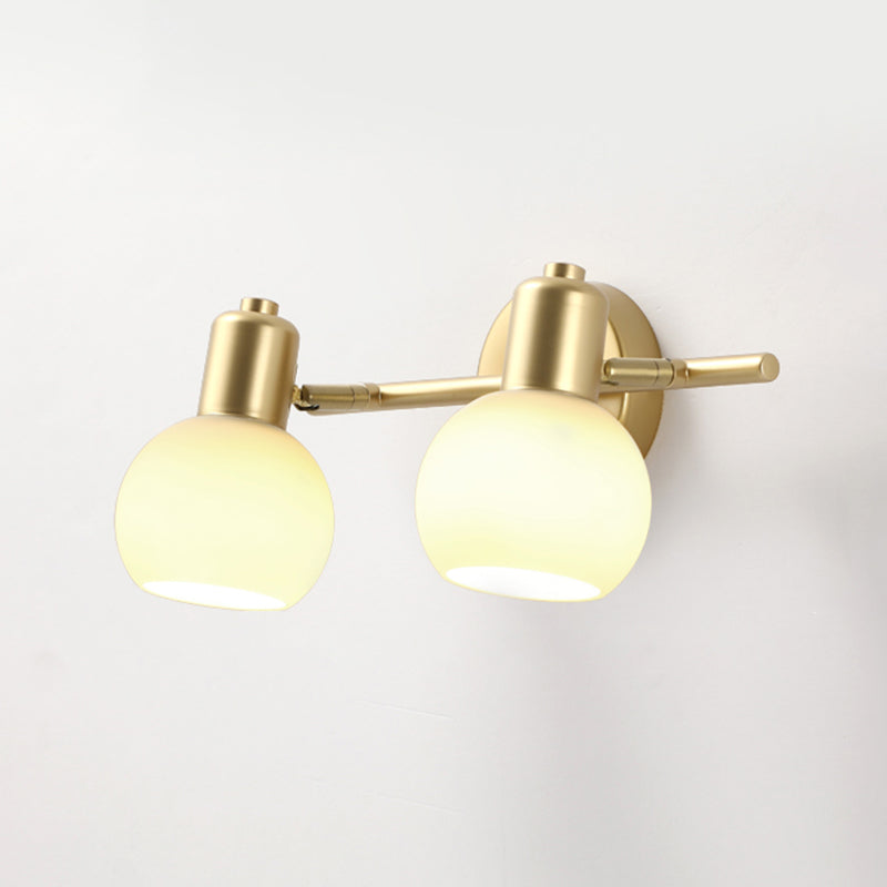 Lampada a parete in stile minimalista Light Aibrowture White Ball Wall Sconce Light With Glass Shade