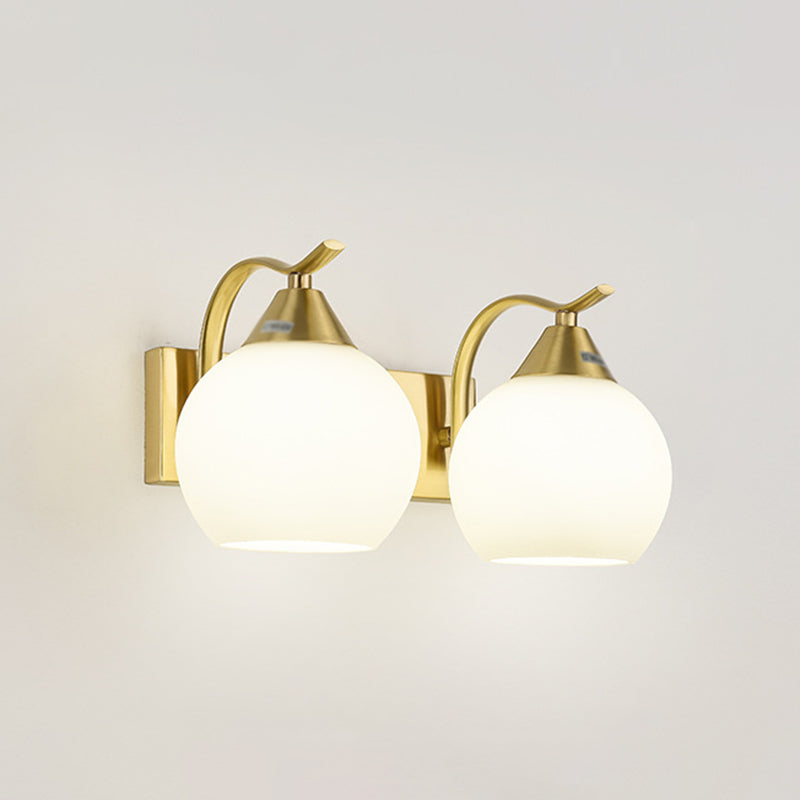 Glass Global Sconce Light Fixture Simplicity Style Gold Wall Lighting Fixture for Living Room