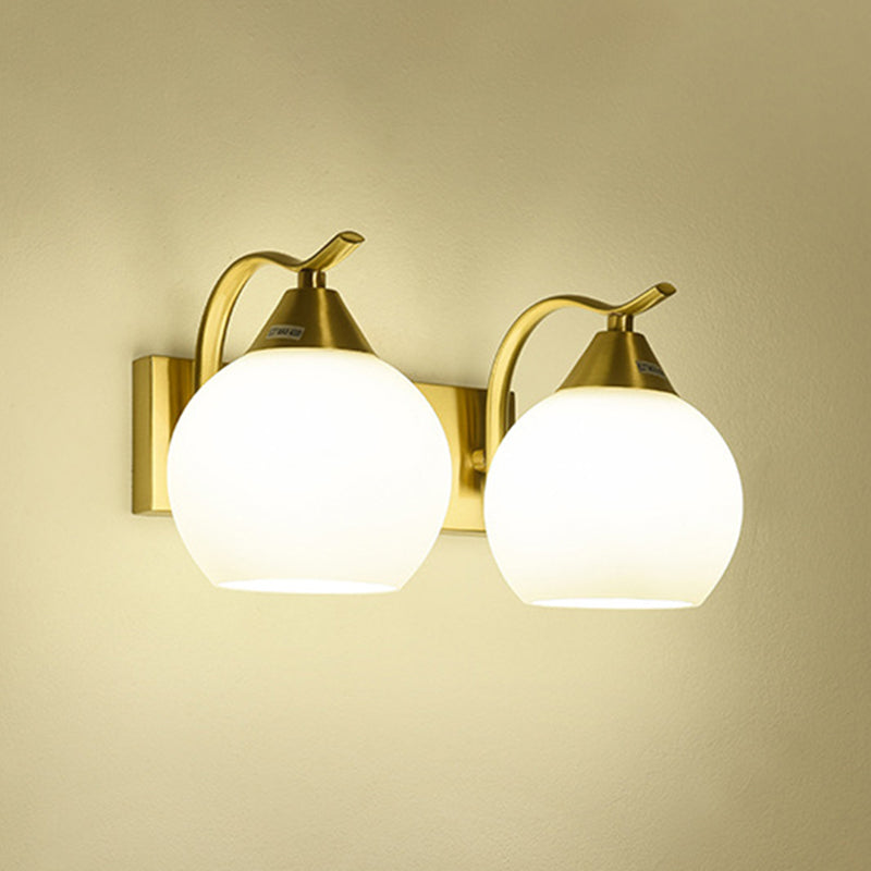 Glass Global Sconce Light Fixture Simplicity Style Gold Wall Lighting Fixture for Living Room