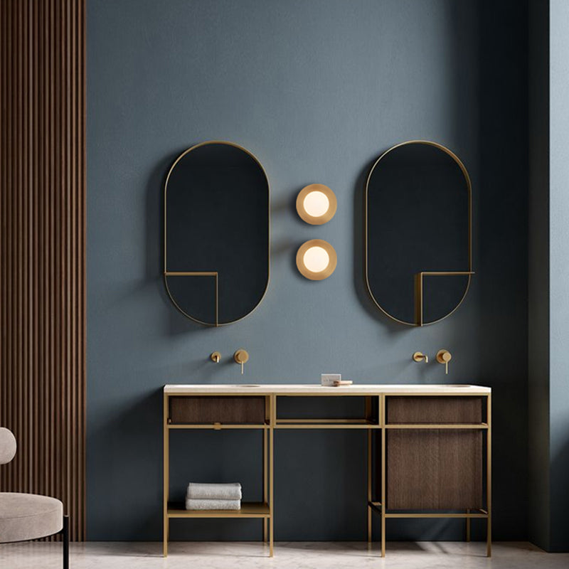 Orb Wall Mounted Light Fixture Contemporary Style Glass Flush Mount Wall Sconce for Bedroom