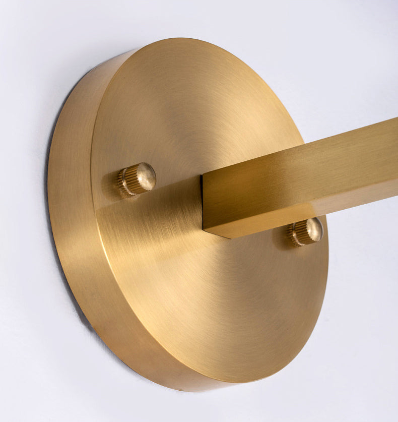 Brass Hexagon Wall Sconce in Modern Luxury Style Copper Wall Lamp with Pure Glass Shade