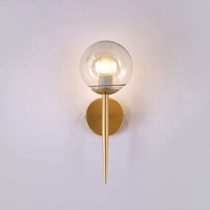 Spherical Bedroom Wall Sconce Lighting Glass Simplicity Style Sconce Light Fixture