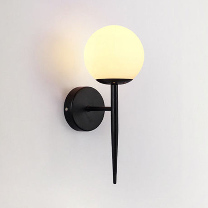 Spherical Bedroom Wall Sconce Lighting Glass Simplicity Style Sconce Light Fixture