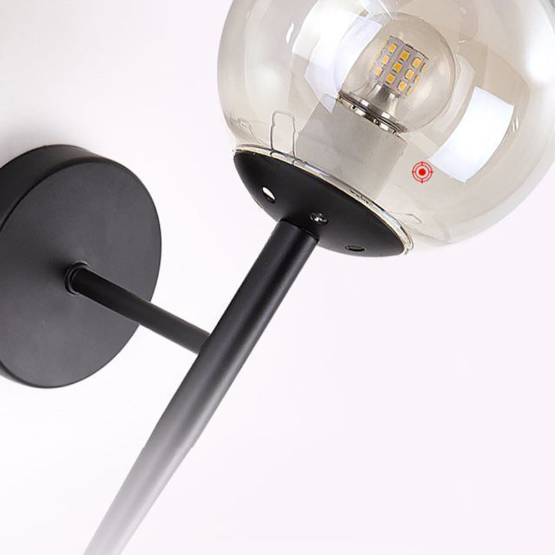 Spherical Bedroom Wall Sconce Lighting Glass Simplicity Style Sconce Light Fixture