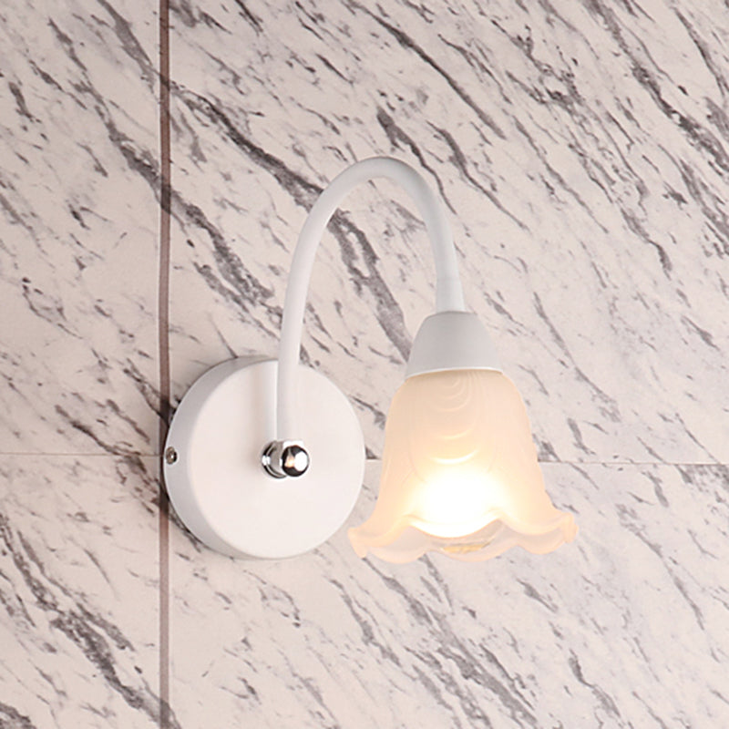 Lampada da parete a collo di cigno flessibile in stile country per bagno