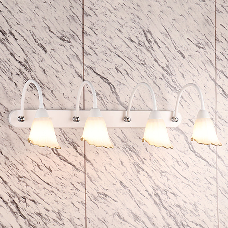 Lampada da parete a collo di cigno flessibile in stile country per bagno