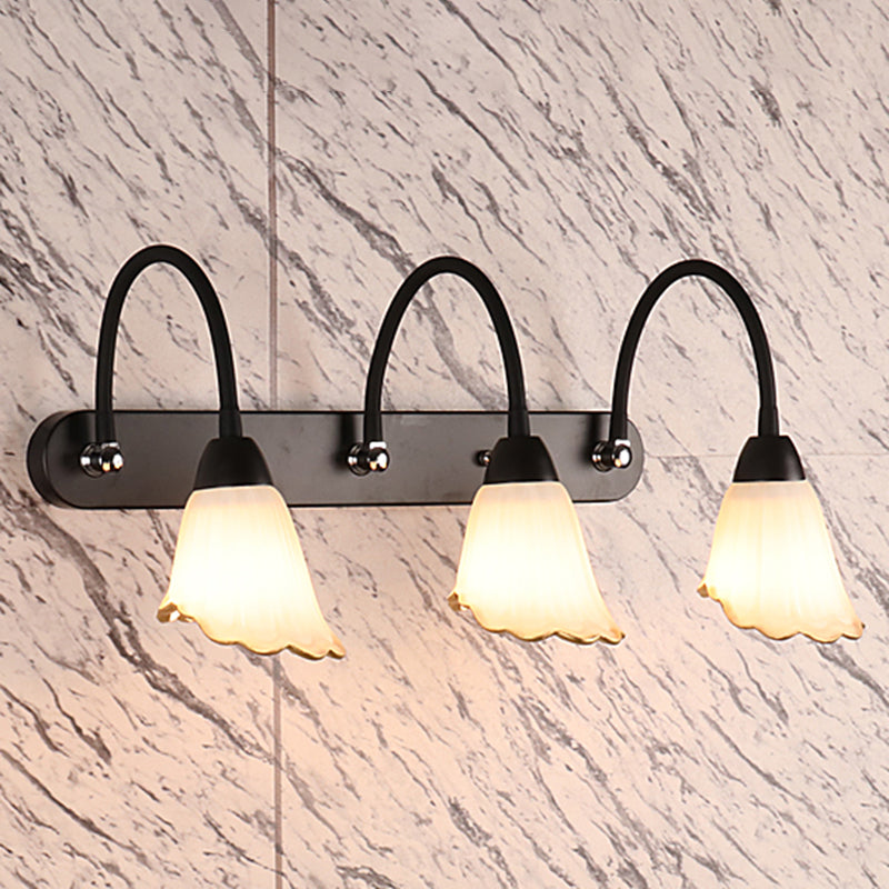 Lampada da parete a collo di cigno flessibile in stile country per bagno