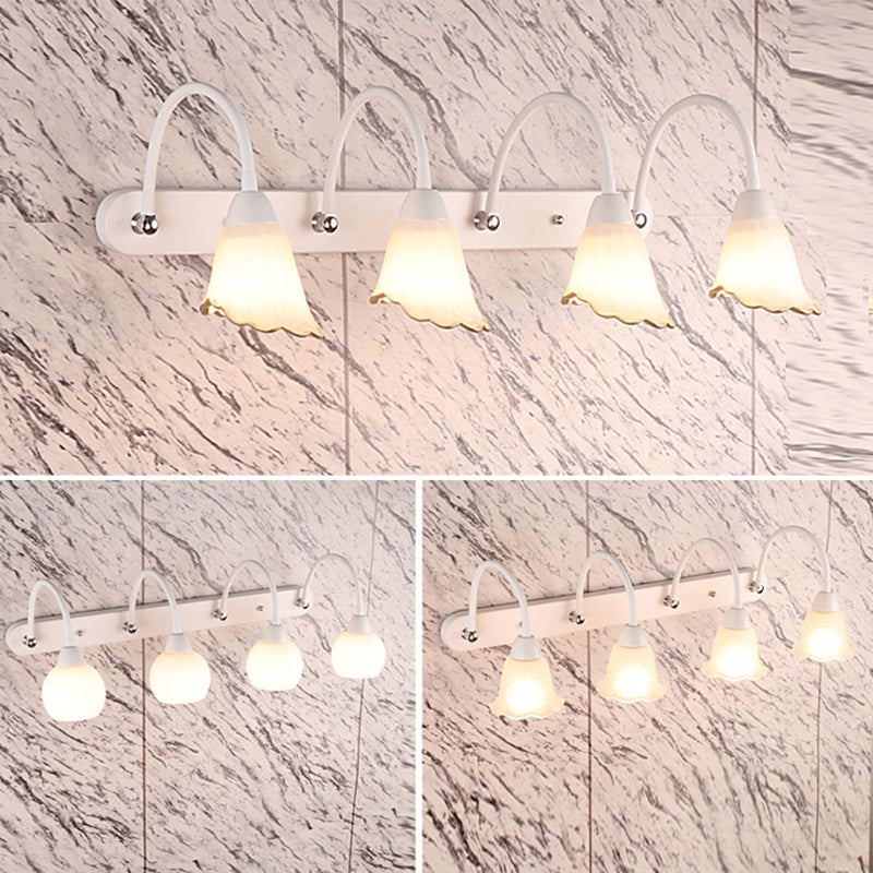 Lampada da parete a collo di cigno flessibile in stile country per bagno