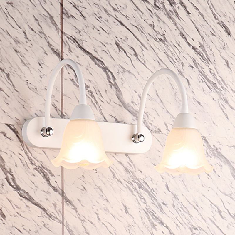 Lampada da parete a collo di cigno flessibile in stile country per bagno