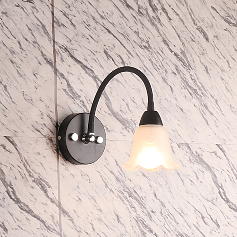 Lampada da parete a collo di cigno flessibile in stile country per bagno