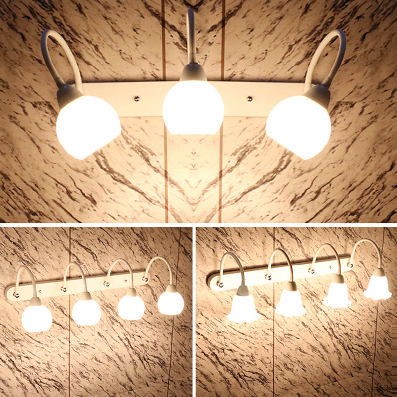 Lampada da parete a collo di cigno flessibile in stile country per bagno