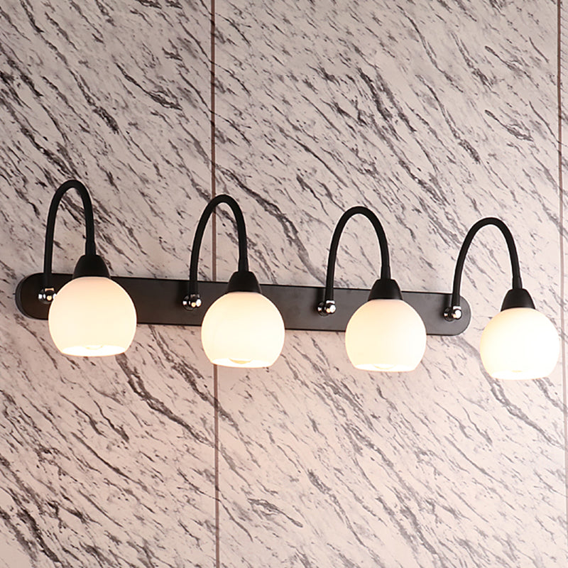 Lampada da parete a collo di cigno flessibile in stile country per bagno