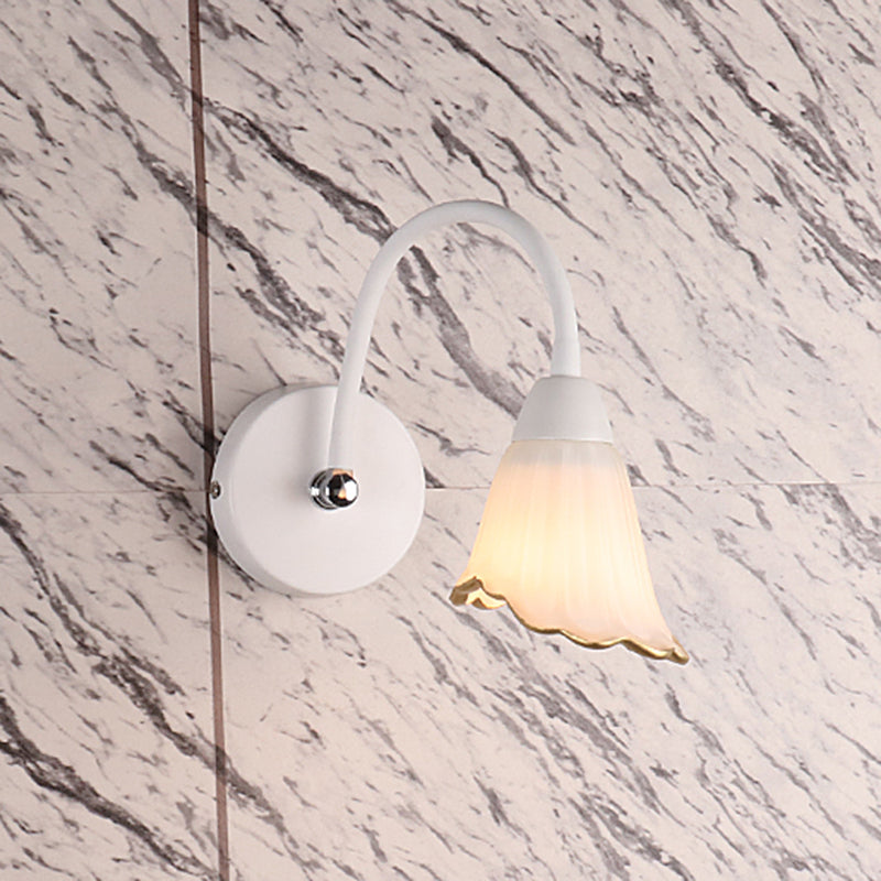 Lampada da parete a collo di cigno flessibile in stile country per bagno