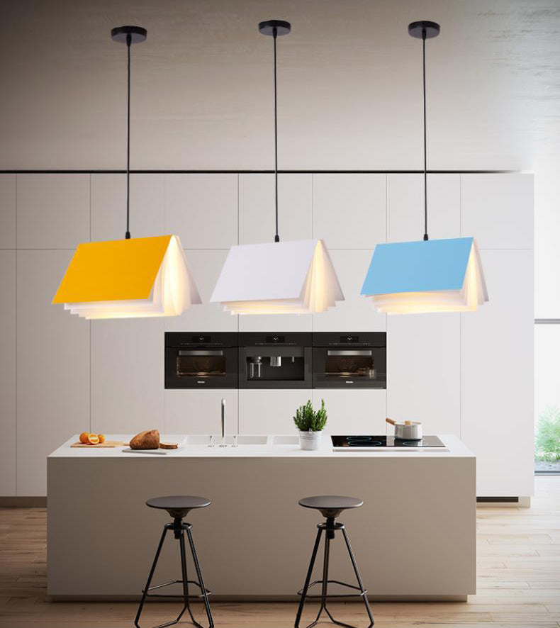 Libro moderno di semplicità a sospensione Lampada a sospensione in metallo a sospensione per il ristorante