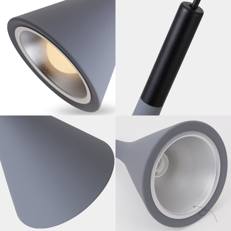 Aluminum Trumpet Shaped Pendant Light Nordic 1 Bulb Suspended Lighting Fixture