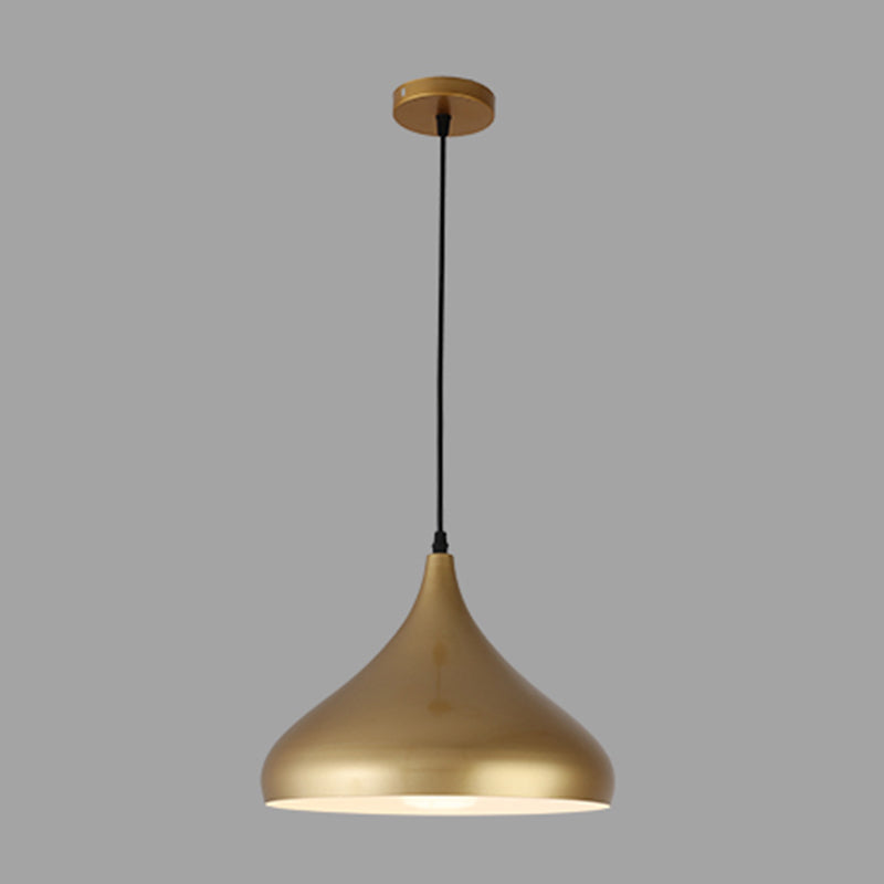 1-licht suspensie Licht armatuur industrieel restaurant hanglamp met geometrische metalen schaduw in goud