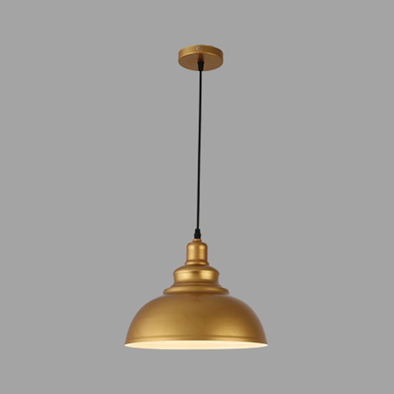 1-Light Suspension Light Fixture Industrial Restaurant Pendant Lamp with Geometric Metal Shade in Gold