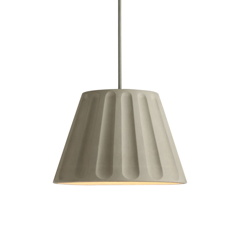 Cement Shaded Suspension Lighting Nordic 1 Head Grey Pendant Light for Dining Room