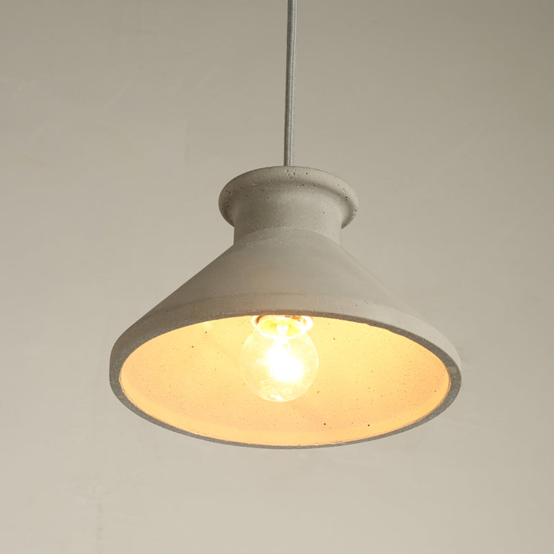 Zementschattierte Suspensionsbeleuchtung Nordic 1 Kopfgrau Anhänger Licht für Esszimmer