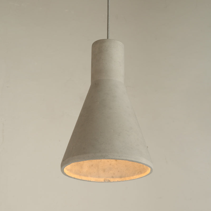 Cement Shaded Suspension Lighting Nordic 1 Head Grey Pendant Light for Dining Room