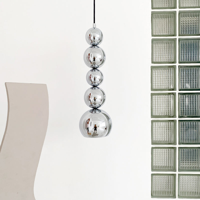 Luz de colgante de plateado Novela novedosa posmoderna 1 luces de suspensión de metal lámpara de luz