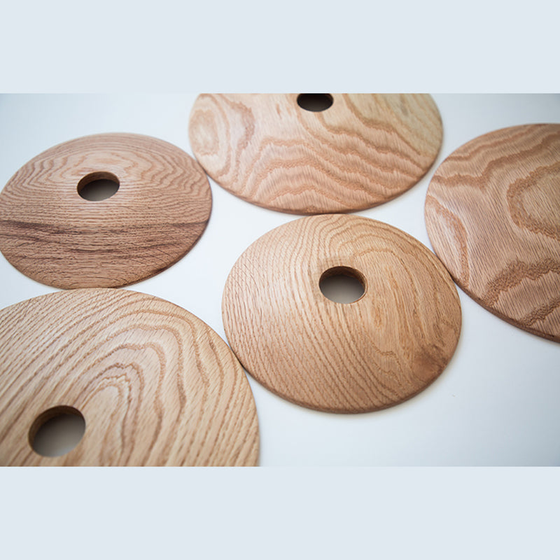 Flying Saucer Wooden Hanging Lighting Nordic 1 Bulb Pendant Light for Dining Room