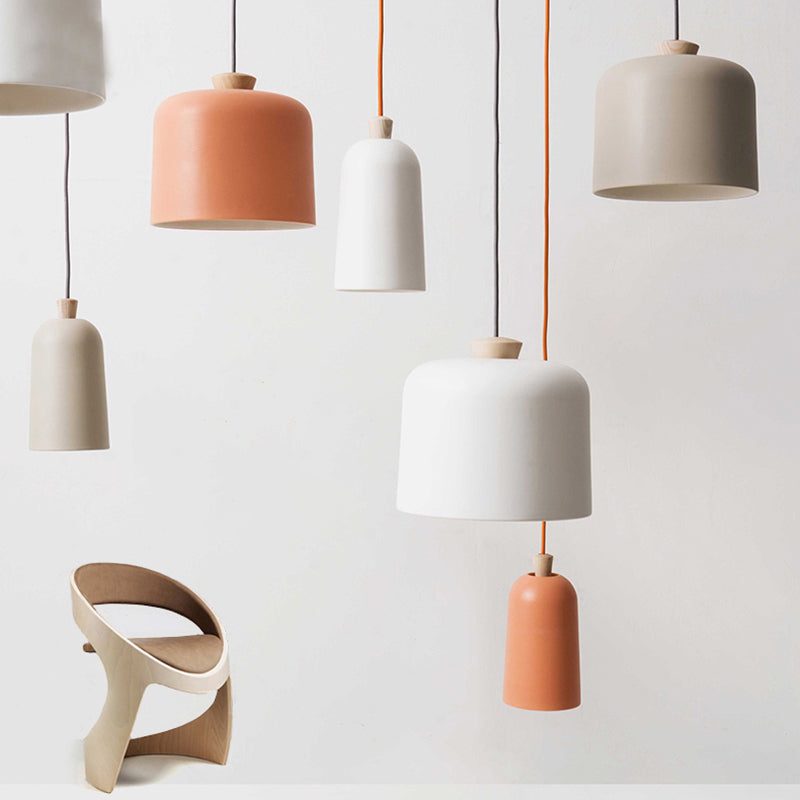 Macaron Cylindrical Suspension Pendant Aluminum 1-Light Dining Room Hanging Light Fixture