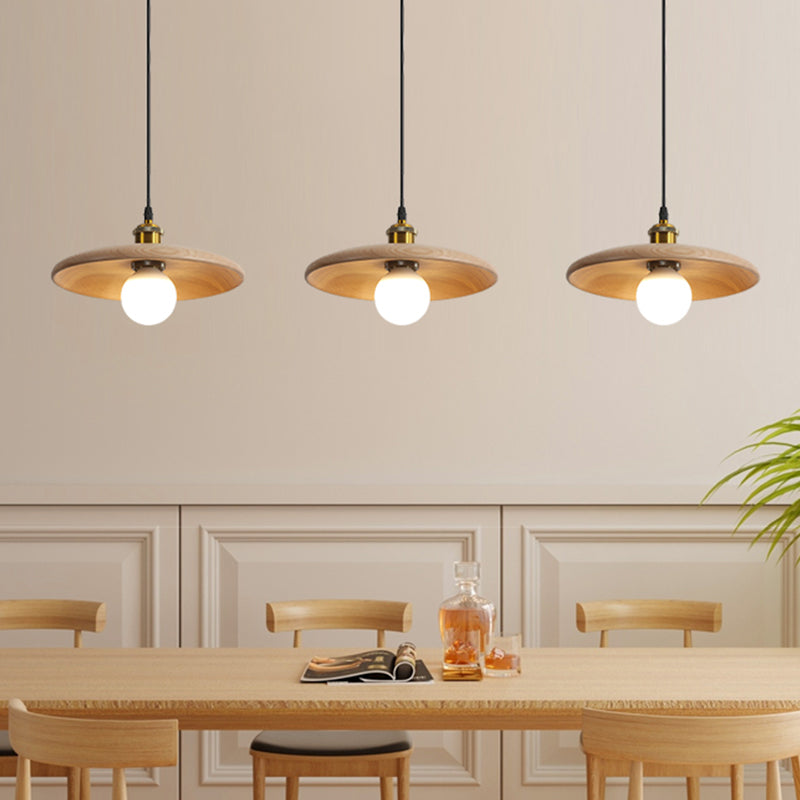 Minimalistischer Stil Anhänger Beleuchtungsbehandlung Kreis Anhänger Lichtkit mit Holzschatten