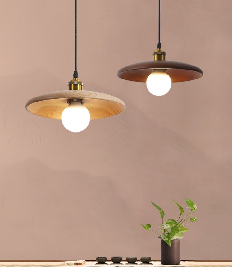 Minimalistischer Stil Anhänger Beleuchtungsbehandlung Kreis Anhänger Lichtkit mit Holzschatten