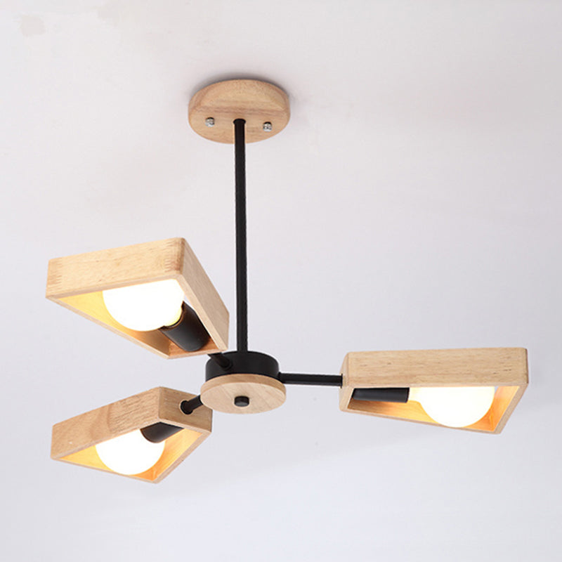 Sputnik Chandelier Light Fixture Nordic Style Wooden Chandelier Lighting Fixture