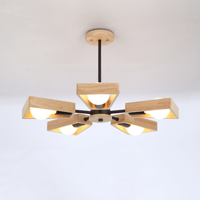 Sputnik Chandelier Light Fixture Nordic Style Wooden Chandelier Lighting Fixture